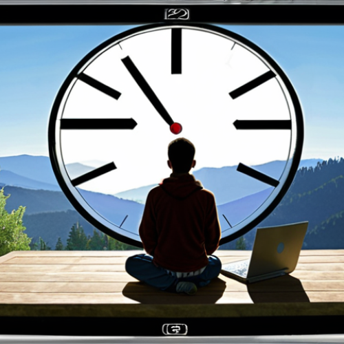 Home 13 **Image Prompt for Eye Relaxation Techniques**:
"An illustration showing a person practicing the 20-20-20 rule for eye relaxation, looking at a distant object while sitting at a computer. Include visual elements like a clock indicating 20 minutes and a serene outdoor scene in the background."