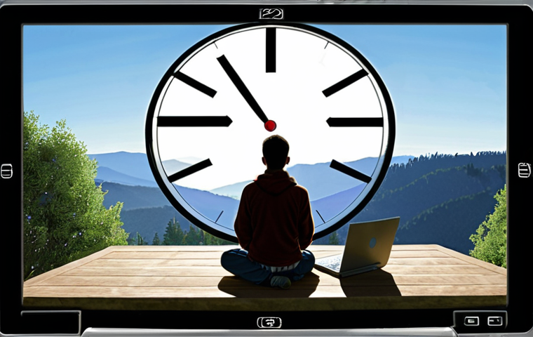 **Image Prompt for Eye Relaxation Techniques**: 
   "An illustration showing a person practicing the 20-20-20 rule for eye relaxation, looking at a distant object while sitting at a computer. Include visual elements like a clock indicating 20 minutes and a serene outdoor scene in the background."