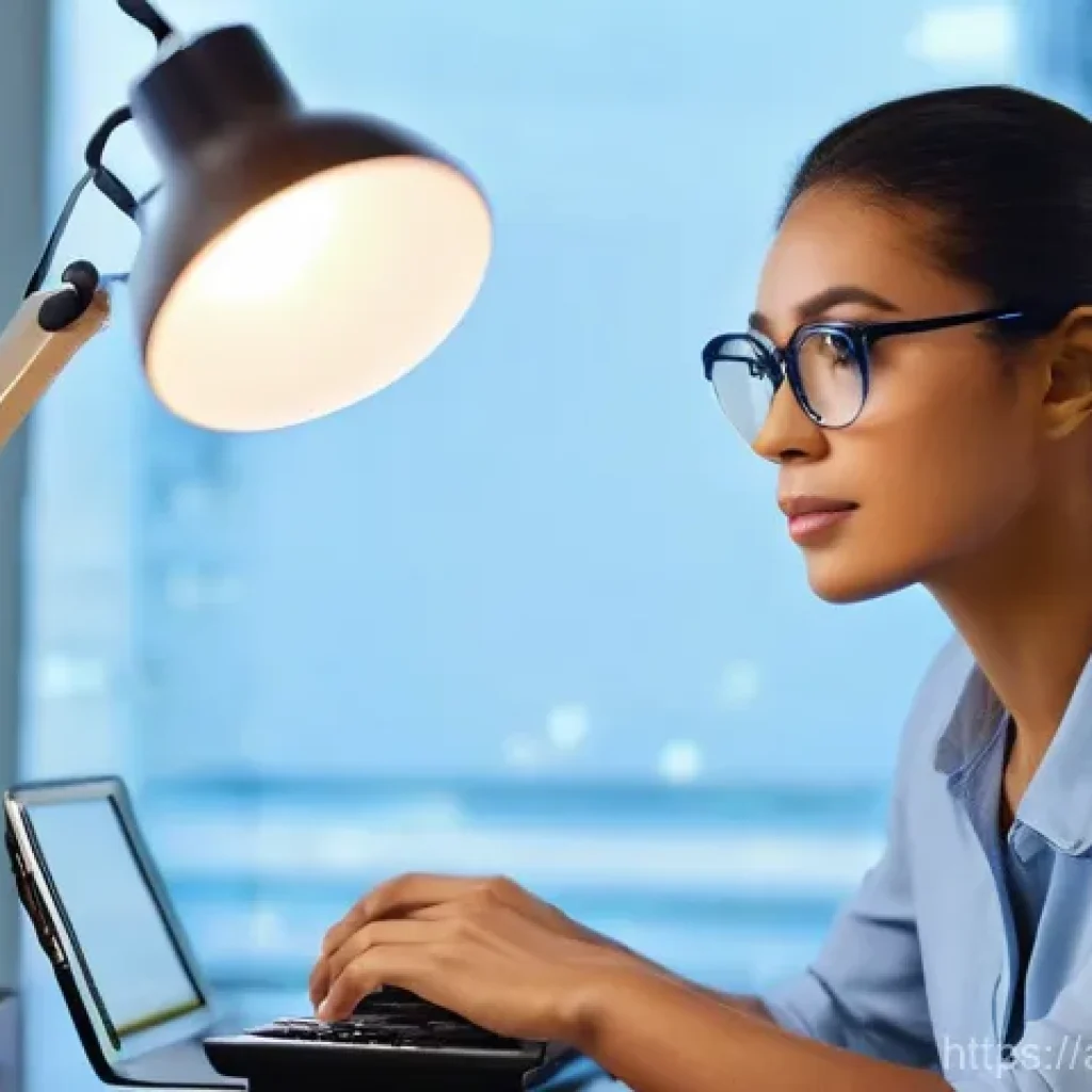 시력 저하 방지 습관 - **Prompt 1: The Digital Eye Wellness Workstation**
    A young professional (gender-neutral, perhaps...